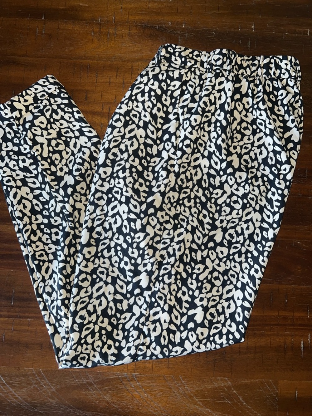 Black & White Animal Print Women's Pants